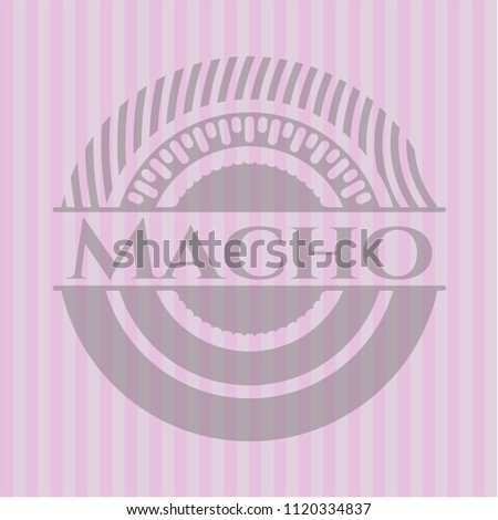 Macho pink emblem. Retro