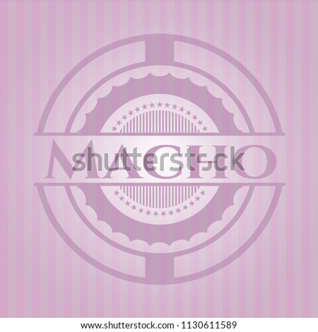 Macho pink emblem. Retro