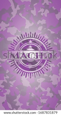 Macho pink and purple written on a camouflage texture. Vector Illustration. Detailed.