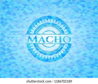 Macho realistic sky blue mosaic emblem