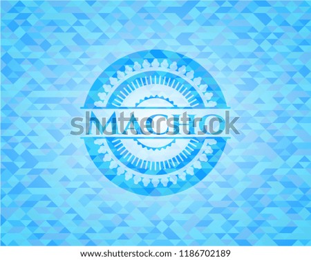 Macho realistic sky blue mosaic emblem