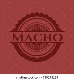 Macho red emblem. Retro