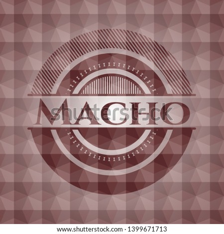 Macho red seamless badge with geometric pattern.