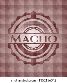 Macho red seamless geometric emblem.