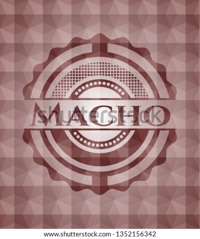 Macho red seamless geometric emblem.