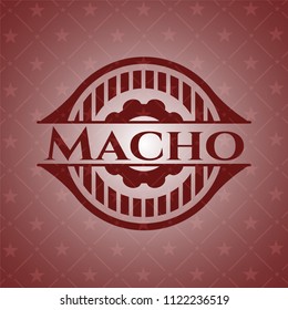 Macho retro style red emblem