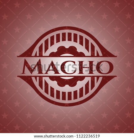 Macho retro style red emblem
