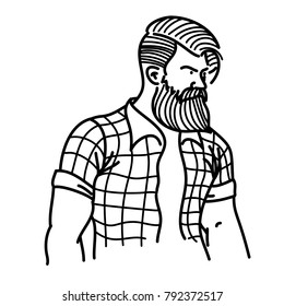 Macho rockabilly lumberjack doodle