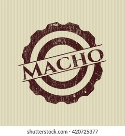 Macho rubber stamp with grunge texture