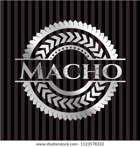 Macho silver badge or emblem