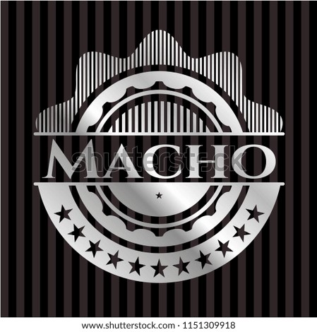 Macho silver badge or emblem