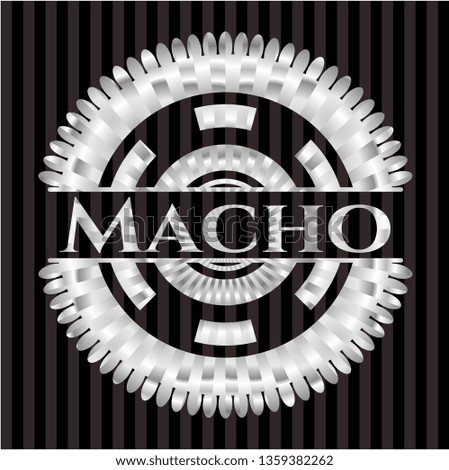 Macho silver emblem or badge