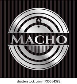 Macho silver shiny badge