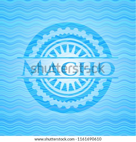 Macho water representation style badge.