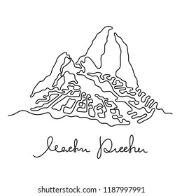 Machu Picchu continuous line illustration