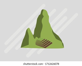 Machu Picchu Flache Vektorillustration Symbol Illustration