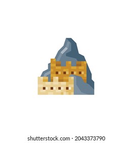 Machu Picchu Icon Isolated On White Background