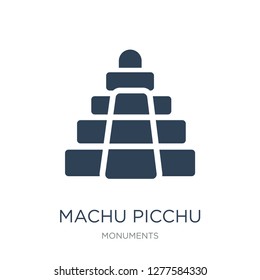 machu picchu icon vector on white background, machu picchu trendy filled icons from Monuments collection, machu picchu vector illustration