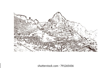 Ruin of Ancient Civilization Machu Picchu. Stock Vector - Illustration of  destination, culture: 114147386