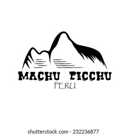 Machu Picchu Mountain Of Peru Vector Design Template