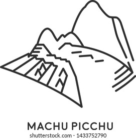 Machu Picchu, Peru. Travel and tourist symbol