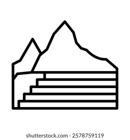 Machu Picchu Vector Line Icon Design