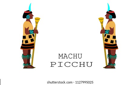  Machu Picchu(Peru)-New Seven Wonders of the World. Vector illustration.EPS 8.