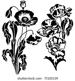 Mack, flowers  and  leaves.