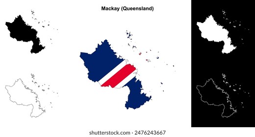 Mackay (Queensland) outline map set