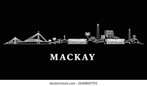 Mackay skyline Australia Line art.