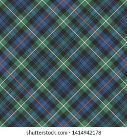 MacKenzie Ancient Tartan. Diagonal cell, seamless pattern for fabric, kilts, skirts, plaids