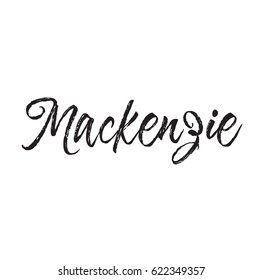 mackenzie, text design. Vector calligraphy. Typography poster. Usable as background.