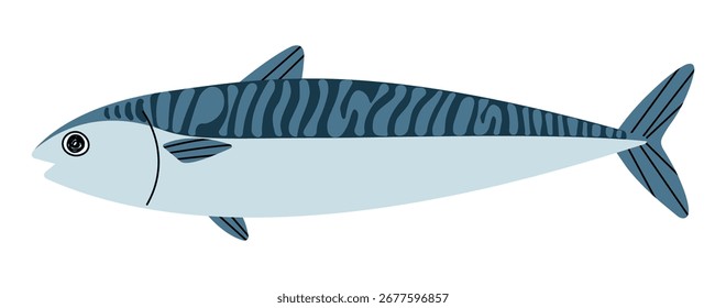 Caballa linda sobre un fondo blanco, Ilustración vectorial.