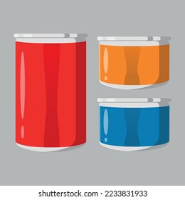 mackerel fish can mockup illustration design