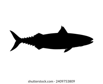 Mackerel Fish silhouette vector art white background