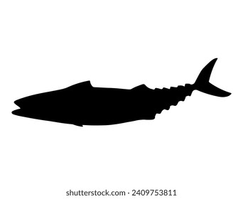 Mackerel Fish silhouette vector art white background