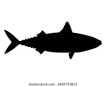 Mackerel Fish silhouette vector art white background
