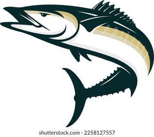 vectores de pescado de caballa para la compañía de logotipo de pesca