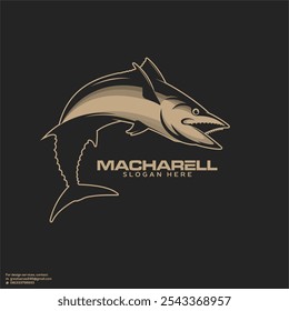 mackerel fish vector for fishing logo company