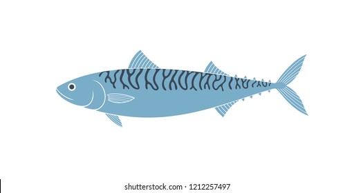 Mackerel logo. Isolated mackerel on white background