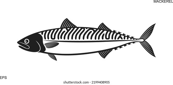 Mackerel logo. Isolated mackerel on white background