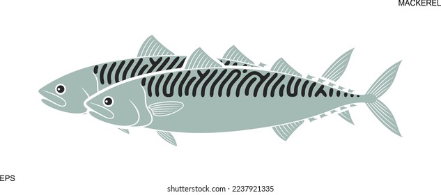 Mackerel logo. Isolated mackerel on white background