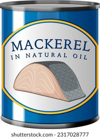 Mackerel Tin Can Vector illustration