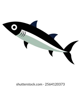 mackerel vector art illustration on white background