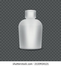 Mackupur white plastic bottle isolated on checked background