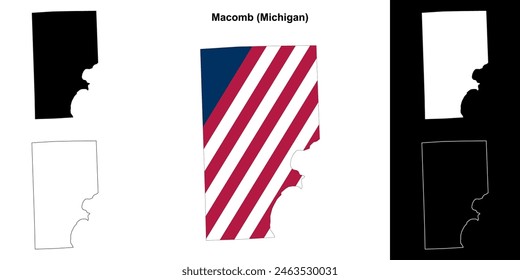 Macomb County (Michigan) outline map set