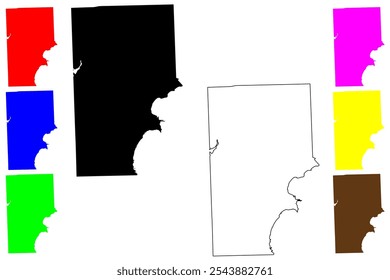 Condado de Macomb, Michigan (Condado dos EUA, Estados Unidos da América, EUA, EUA) mapa ilustração vetorial, esboço de rabisco Mapa de Macomb