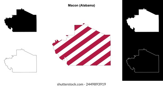 Macon County (Alabama) outline map set