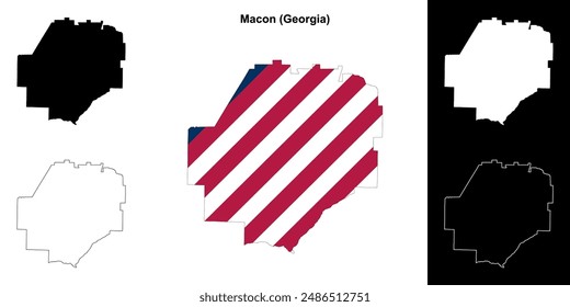 Macon County (Georgia) outline map set