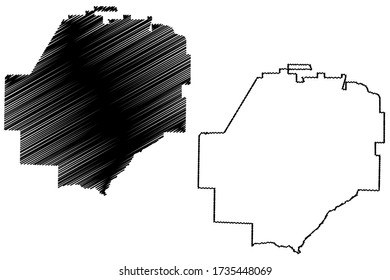 Macon County, Georgia (U.S. county, United States of America,USA, U.S., US) map vector illustration, scribble sketch Macon map